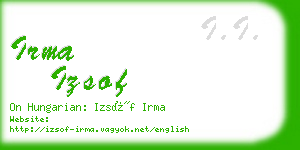 irma izsof business card